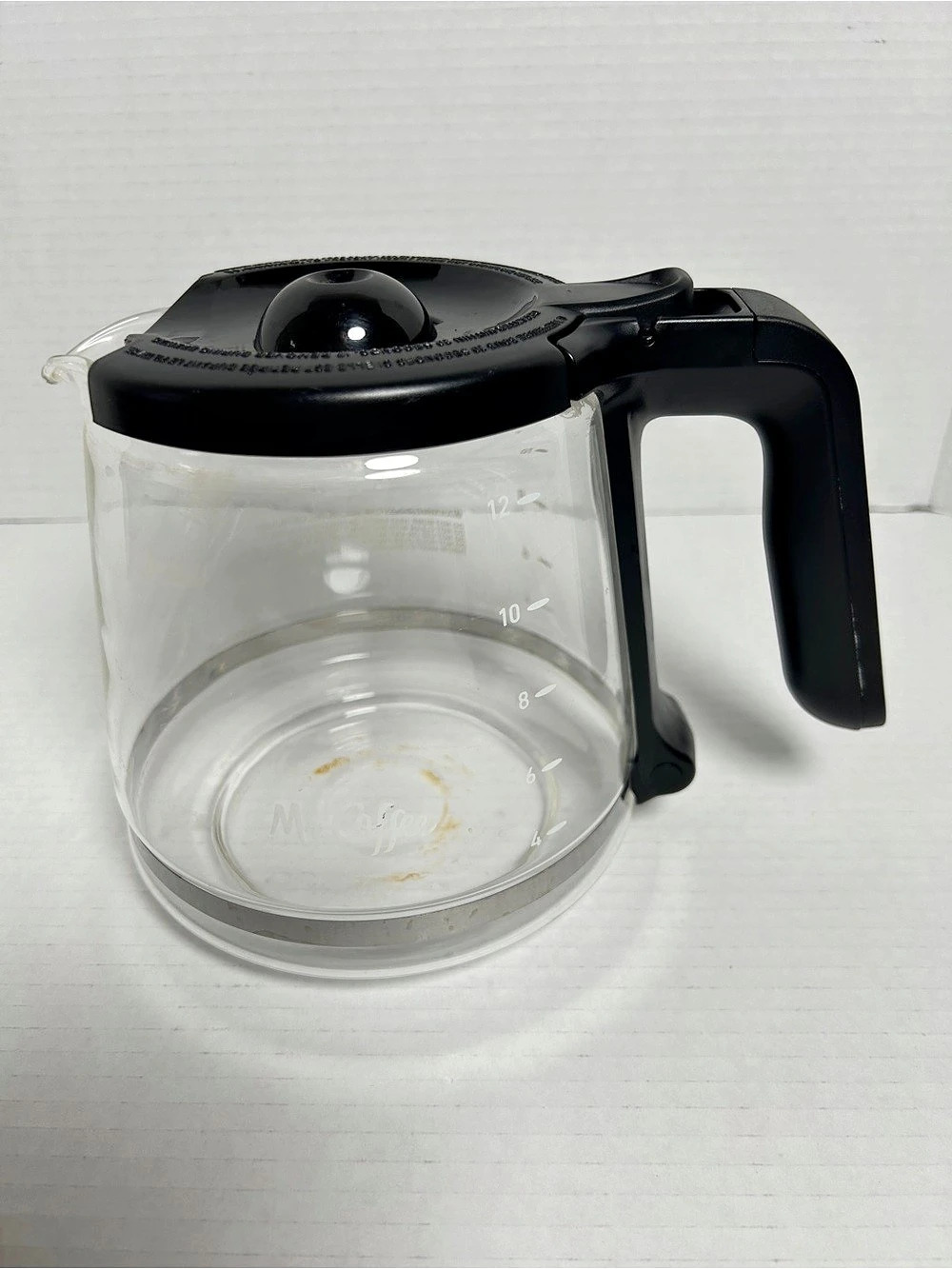 Mr Coffee 12-Cup Glass Carafe Replacement Coffee Carafe Clear & Black